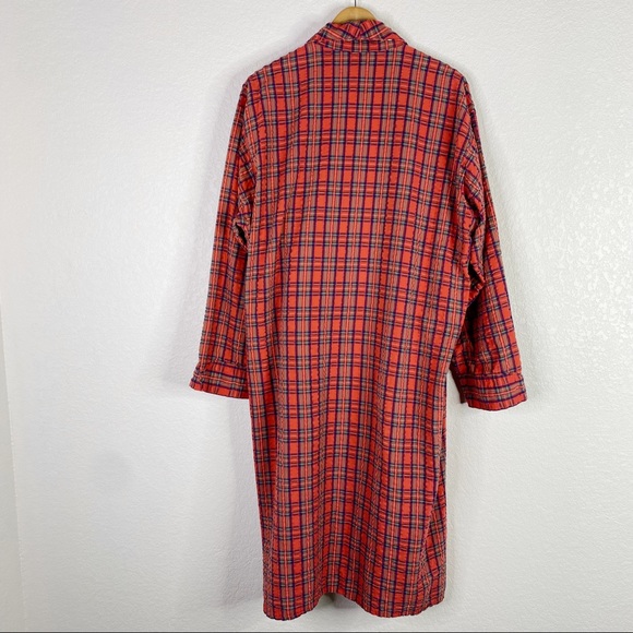 Vintage Christian Dior Red Green and Blue Plaid Robe - Picture 10 of 10